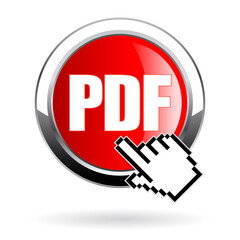 Click button to download pdf file format, vector icon
