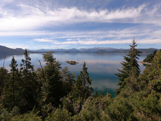 Forest and Lake Nahuel Huapi near the city of San Carlos de Bariloche