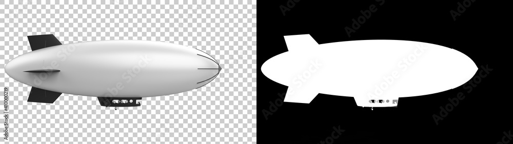 Poster airship isolated on background with mask. 3d rendering - illustration