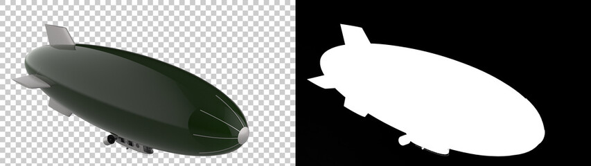 Airship isolated on background with mask. 3d rendering - illustration © Elena