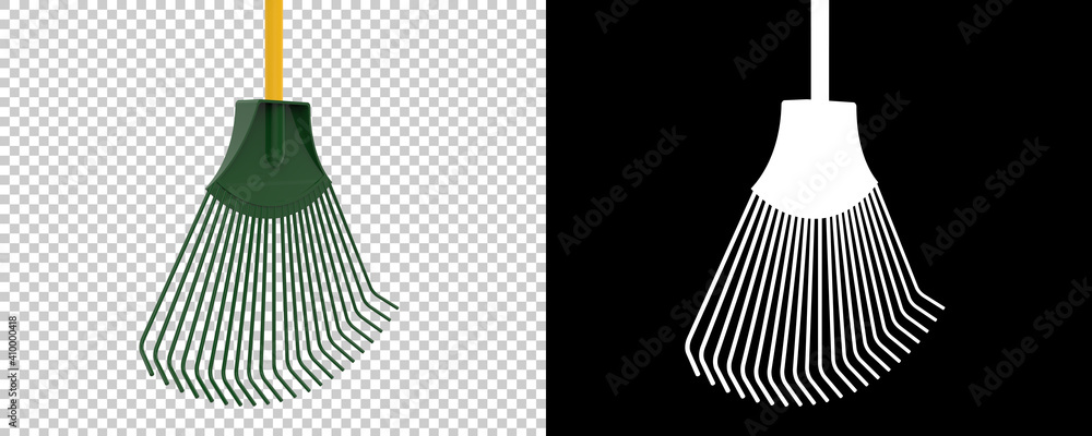 Poster rake isolated on background with mask. 3d rendering - illustration