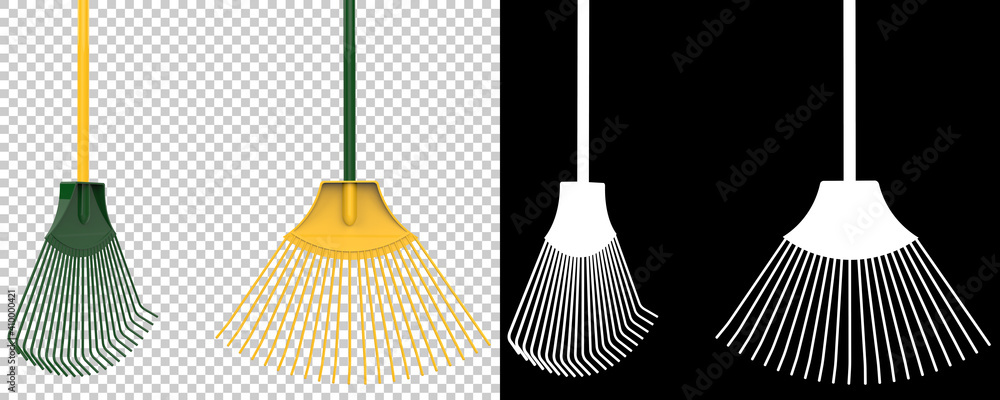 Poster rake isolated on background with mask. 3d rendering - illustration