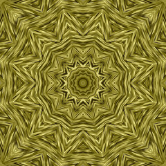 Pattern with green geometric flower ornament