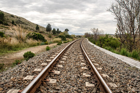 Photograph of the railway in the countryside of Sardinia