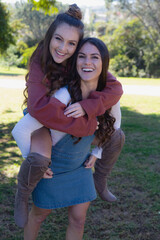 two sisters at a park