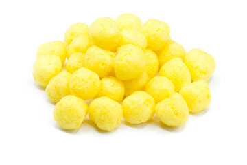 Cheese balls isolated on a white background