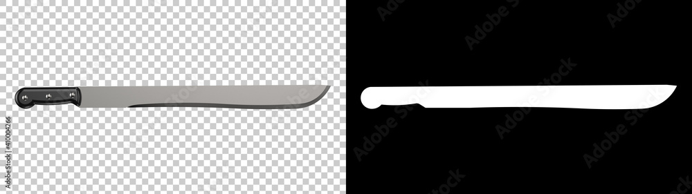Poster machete isolated on background with mask. 3d rendering - illustration