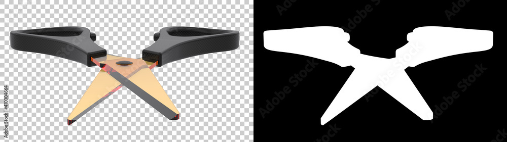 Aufkleber scissors isolated on background with mask. 3d rendering - illustration