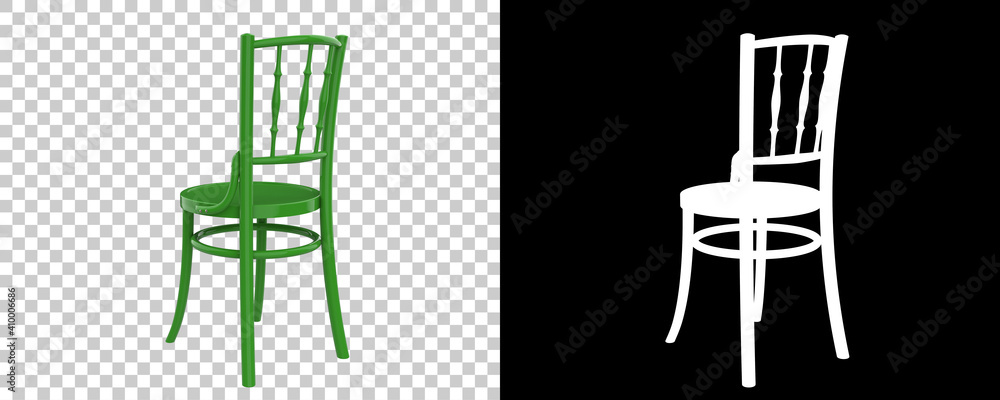 Poster chair isolated on background with mask. 3d rendering - illustration