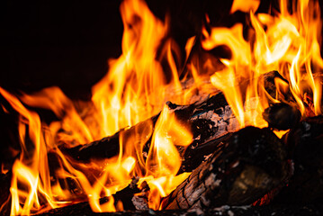 Fire Pit at night showing glowing embers