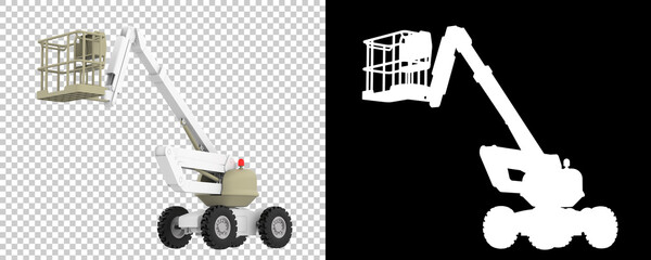 Aerial platform or lift bucket isolated on background with mask. 3d rendering - illustration