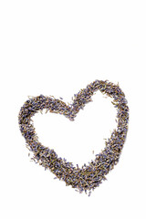 heart shape from lavender seeds