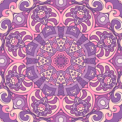 Abstract geometric floral mandala colorful seamless pattern ornamental.