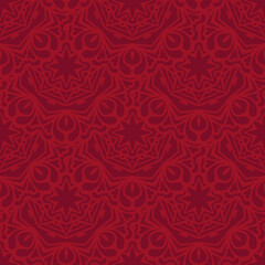 Renaissance red vector seamless pattern background.