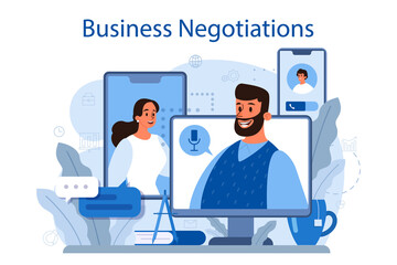 Business negotiations concept. Business planning and development