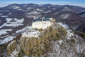 Hungary panorama view of Fuzer (F&uuml;z&eacute;r) castle and Zemplen (Zempl&eacute;n) mountains. The castle built in 1264.