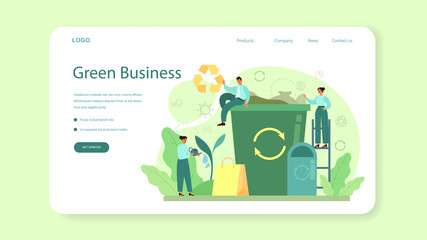 Ecology or eco friendly business web banner or landing page