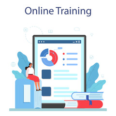 Staff training online service or platform. Business personnel