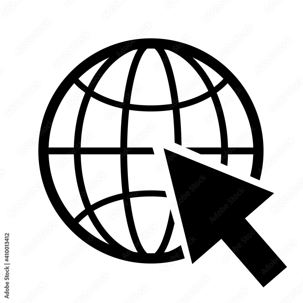 Poster world icon. globe outline. vector world globe icon. vector internet globe icon. icon in flat style i