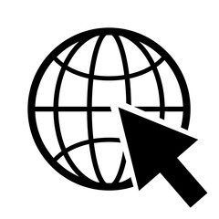 World icon. Globe outline. Vector world globe icon. Vector internet globe icon. Icon in flat style isolated on white background.