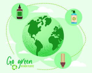 Eco, plastic, illustration, ecology, eco life