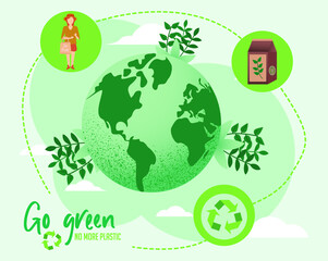 Eco, plastic, illustration, ecology, eco life