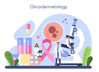 Oncodermatology concept. Dermatological oncology, skin cancer awareness