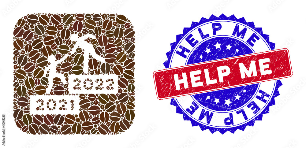 Aufkleber vector mosaic 2022 business steps and grunge bicolor help me seal. mosaic 2022 business steps constr