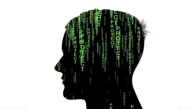 Silhouette of man protect concept