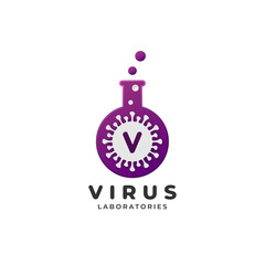 Virus Laboratories - Virus research and medicine Logo concept