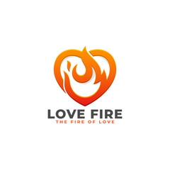 Love Fire - Heart Power Logo Template