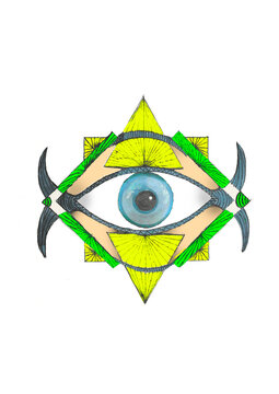 the eye of the eye, one eye with arabesc