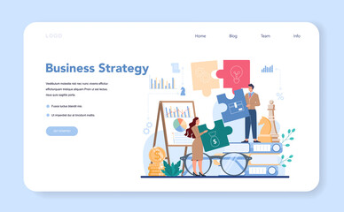 Obraz na płótnie Canvas Business strategy web banner or landing page. Idea of financial