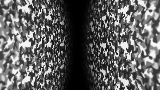 White camouflage pattern background. Military uniform concept. Abstract line and wave texture. Loop animation.