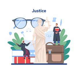 Judge concept. Court worker stand for justice and law. Judge in traditional