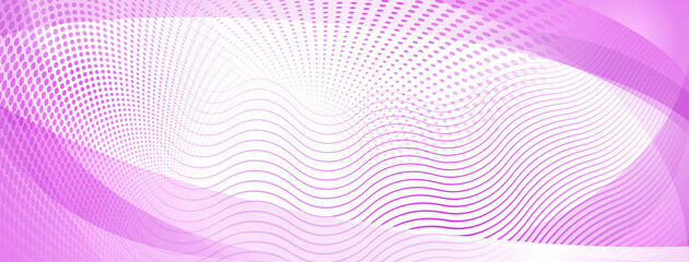 Abstract background made of curves and halftone dots in light purple colors