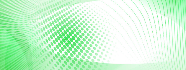 Abstract background made of curves and halftone dots in light green colors