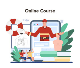 Urgency rescuer help online service or platform. Ambulance lifeguard