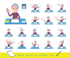 flat type Purple clothes grandma_Study-tablet