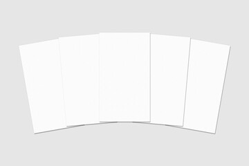Realistic blank vertical business card illustration for mockup