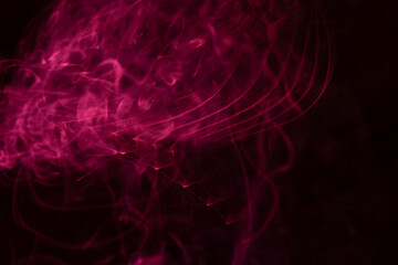 random shapes of colored smoke fired with colored flash
