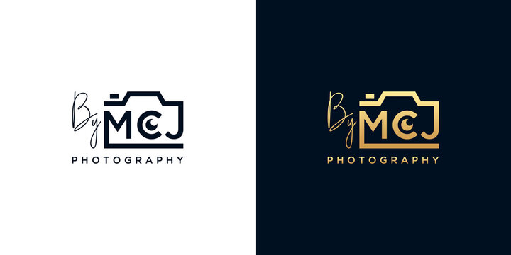 Photography logo with letter mcj design