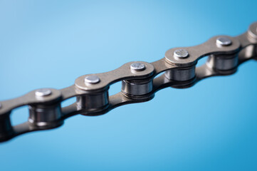 Bicycle roller chain on white background