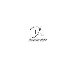 DH initial handwritten calligraphy, for monogram and logo