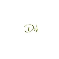 DW initial handwritten calligraphy, for monogram and logo