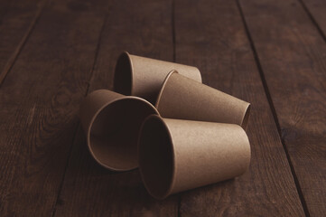 ecological kraft paper cups for coffee and tea dark brown
