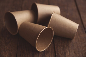 ecological kraft paper cups for coffee and tea dark brown