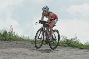 Fototapeta premium Cycling in the country side