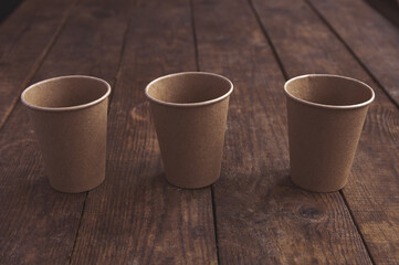 ecological kraft paper cups for coffee and tea dark brown