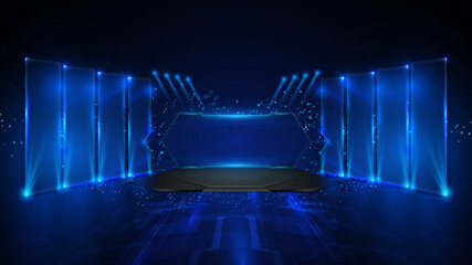 abstract blue futuristic gaming concept design background eps 10 vector © pixtumz88